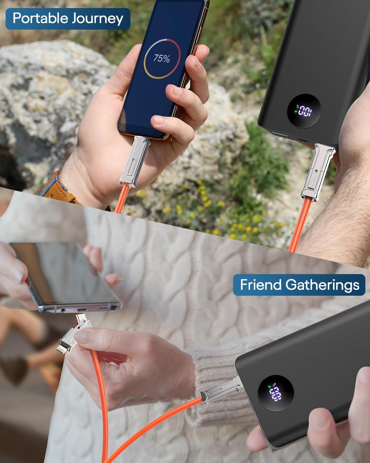4-in-1 Ultra Fast Charging Cable For Androids, iPhones & Other Devices