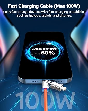 4-in-1 Ultra Fast Charging Cable For Androids, iPhones & Other Devices